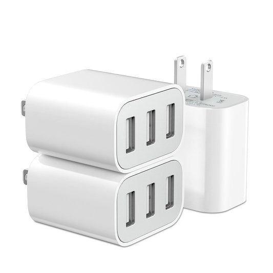 USB Charger Block, Wall Plug in USB Charging Blocks, Fast Charging Multiport Wall Charger Power Adapter for Charger for Mobile Phone 16/15/14/13/12/11/10 Pro and More (Milky White) 🍁 All In One Marketplace Canada