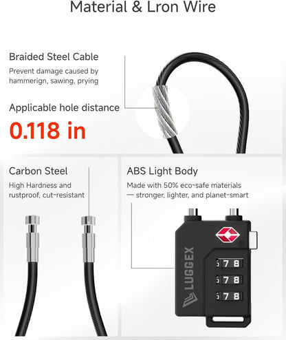 LUGGEX Luggage Lock, TSA Locks for Luggage, Suitcases Locks TSA Approved 🍁 All In One Marketplace Canada