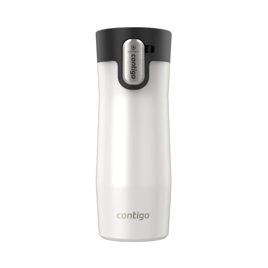 Contigo West Loop 3.0 Stainless Steel Travel Mug with Tea-Bag Hook & Spill-Proof Lid, Vacuum-Insulated Reusable Cup Coffee and Tea, 16 oz (473 mL), Salt - Keeps Drinks Hot up to 11 Hours 🍁 All In One Marketplace Canada