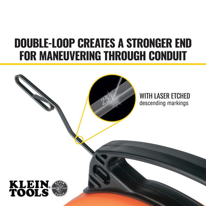 Klein Tools 56331 50-Foot Electrical Fish Tape, Steel Wire Puller with Double Loop Tip, Optimized Housing and Handle, 1/8-Inch,Orange/Black 🍁 All In One Marketplace Canada