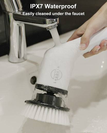 Leebein Electric Spin Scrubber, Cordless Cleaning Brush with 8 Replaceable Brush Heads, Tub and Floor Tile Power Scrubber Dual Speed with Adjustable & Detachable Handle for Bathroom Cleaning 🍁 All In One Marketplace Canada