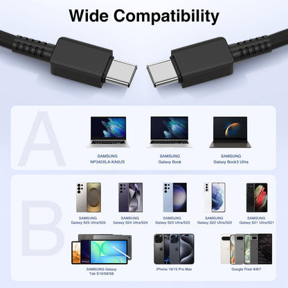 45W USB C Charger for Samsung Galaxy S25/S24/S26 Ultra,3FT/6FT/10FT USB C Cable and USB C Fast Charger Blcok for Samsung Galaxy S23 S22 Ultra/S21,Fast Charging Cable for iPhone 17 16/iPad Pro 🍁 All In One Marketplace Canada