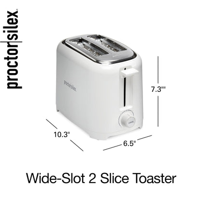 Proctor Silex 2-Slice Toaster, White, Extra-Wide Slot Toaster with Shade Selector, Cool Wall, Toast Boost, Auto Shutoff, Cancel Button, 22216G 🍁 All In One Marketplace Canada