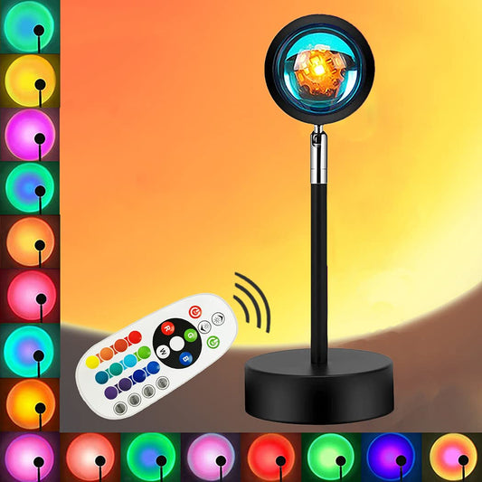 LEKEONE Sunset Lamp Projection, Sunset Night Light Rainbow Projector 180° 16 Color Changing 4 Modes, Vlog, Photography, Decorative, Party Decor, Gift for Wome(16 Colors) 🍁 All In One Marketplace Canada