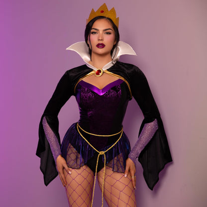 Leg Avenue Womens 4 Pc Poison Apple Queen Halloween Costume for Women, Black/Purple, Small