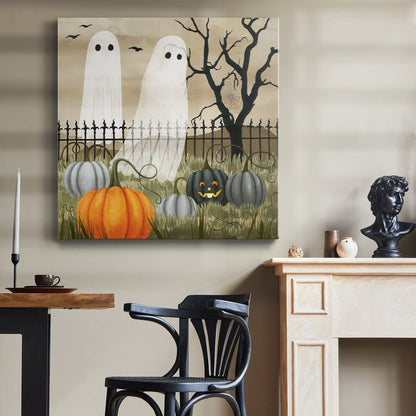Renditions Gallery Modern Canvas Wall Art Pictures for Office Decorations Halloween Hunted Pumpkin Patch Premium Wall Hanging Wooden Artwork for Livingroom Kitchen Paintings - 16"X16" LT508