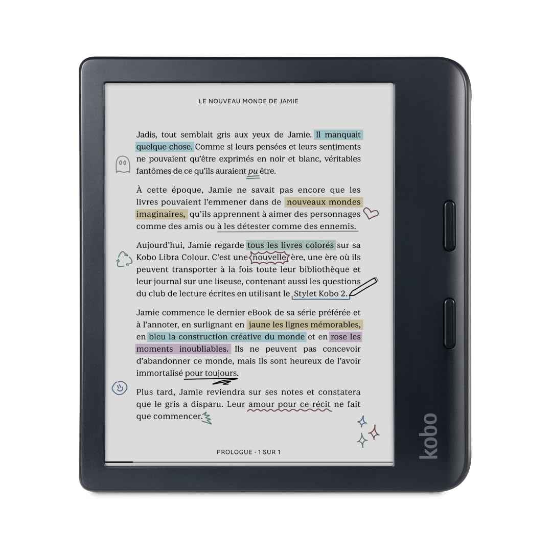 Kobo Libra Colour | eReader | 7” Glare-Free Colour E Ink Kaleido 3 Display | Dark Mode Option | Audiobooks | Waterproof | Black 🍁 All In One Marketplace Canada