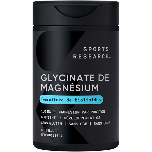 Sports Research® Magnesium Glycinate - Supports Bone Development & Muscle Function | 160mg of Chelated Elemental Magnesium w/Coconut MCT Oil | Non-GMO, Gluten & Soy Free - Liquid Softgels | 60 Count 🍁 All In One Marketplace Canada