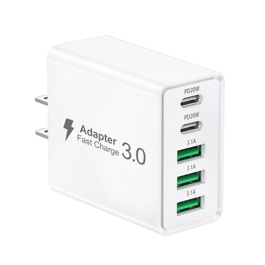 USB C Wall Charger,50W 5-Port PD Fast USB C Charging Block,2USB C+3USB A Multiport Plug,Type C Power Adapter Brick Cube for iPhone 17/16/15/14/13/12/Pro Max/XS,iPad,for Switch,Samsung,Ultra 2 🍁 All In One Marketplace Canada