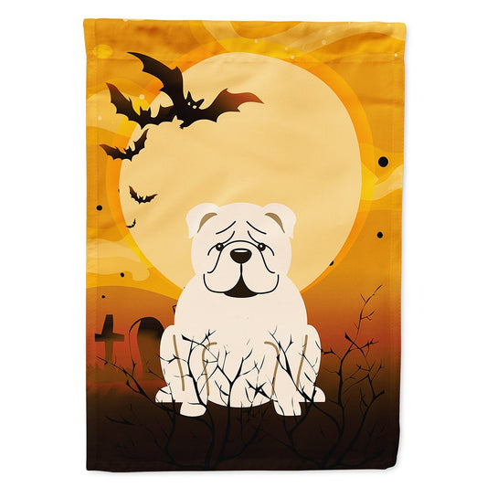 Caroline's Treasures BB4389CHF Halloween English Bulldog White Flag Canvas House Size, Large, Multicolor