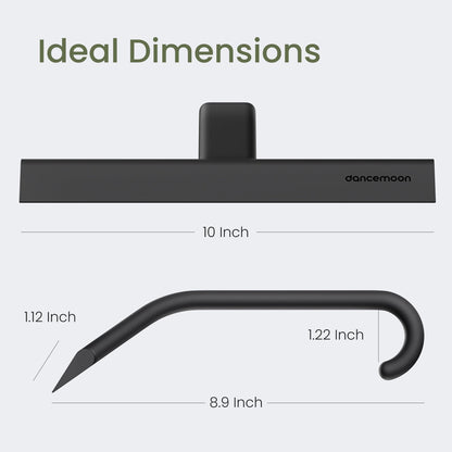 dancemoon JustHang Shower Squeegee for Glass Doors, All-One-Piece Silicone with Built-in Hook Design for Easy Hanging, Household Window Mirror Squeegee for Bathroom, Glass, Tile Wall,Car 10-Inch Black 🍁 All In One Marketplace Canada