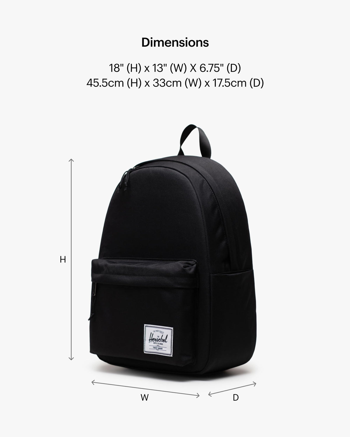 Herschel Classic Backpack, Unisex, Black, Mod XL - 25L 🍁 All In One Marketplace Canada