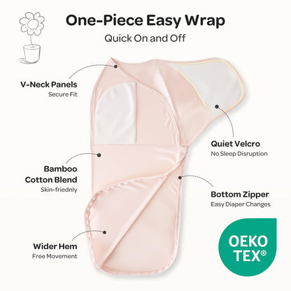 Momcozy Baby Swaddle, Quiet Fastener Swaddle Suitable for Infant 0-3 Months, New-Parent-Friendly Sleep Sack, Reduce Startle Reflex, Newborn Boys Girls Registry Essentials, 2-Pack, Bloom 🍁 All In One Marketplace Canada
