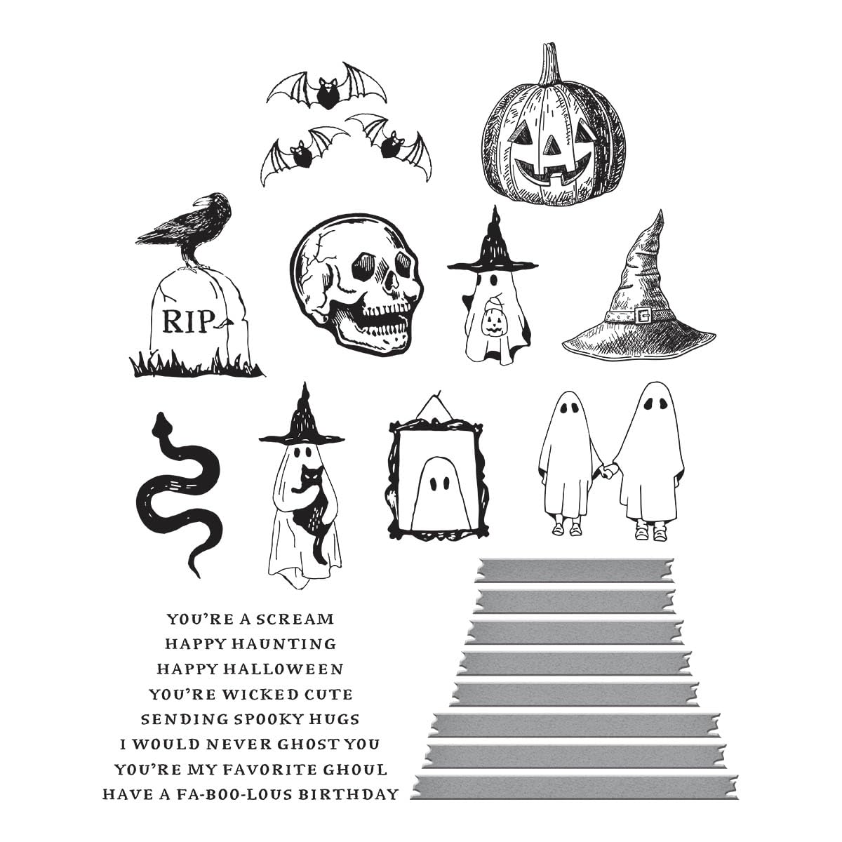 Spellbinders Halloween Icons Press Plates, Metal