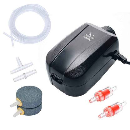 Pawfly Adjustable Aquarium Air Pump 4-LPM 2 Outlets with Oxygen Accessories for 20-100 Gallon Fish Tank Pond 🍁 All In One Marketplace Canada