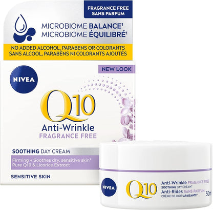 NIVEA Q10 Power Anti-wrinkle + Fragrance-free Moisturizer for Sensitive Skin, 50ml 🍁 All In One Marketplace Canada