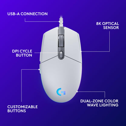 Logitech G203 Wired Gaming Mouse - White 🍁 All In One Marketplace Canada