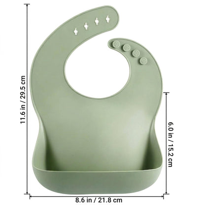 PandaEar Set of 3 Cute Silicone Baby Bibs for Babies & Toddlers (10-72 Months) Waterproof, Soft, Unisex, Non Messy (Brown/Blue/Green) 🍁 All In One Marketplace Canada