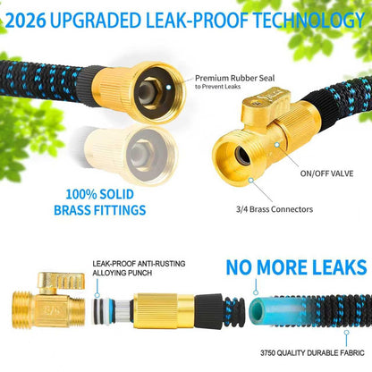 200 ft Expandable Garden Hose with 10 Spray Nozzle - Heavy Duty Superior Strength 3750D - 4 -Layer Latex Core - Expanding Water Hoses - Extra Strong Brass Connectors/Storage Bag 🍁 All In One Marketplace Canada