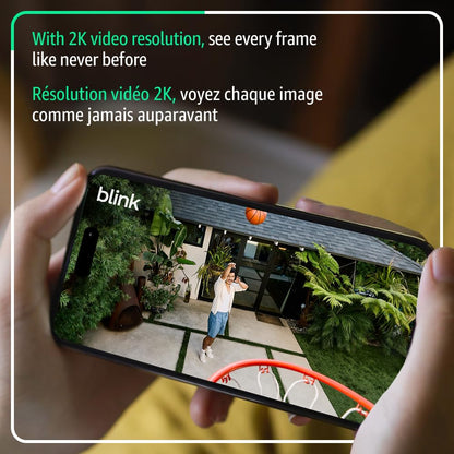 Blink Outdoor 2K+ (newest model) — Wireless smart security camera, 2K video resolution, enhanced audio, two-year battery. Sync Module Core included — 5 camera system (Black) 🍁 All In One Marketplace Canada