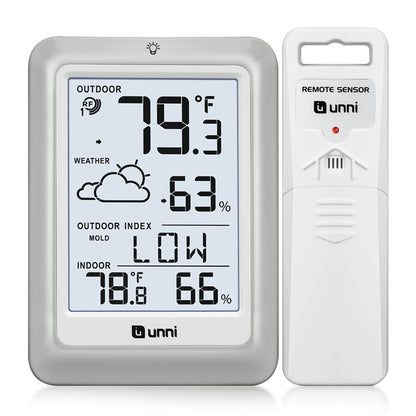Indoor Outdoor Thermometer Hygrometer Wireless Weather Station, Temperature Humidity Monitor Battery Powered Inside Outside Thermometers with 330ft Range Remote Sensor and Backlight Display 🍁 All In One Marketplace Canada