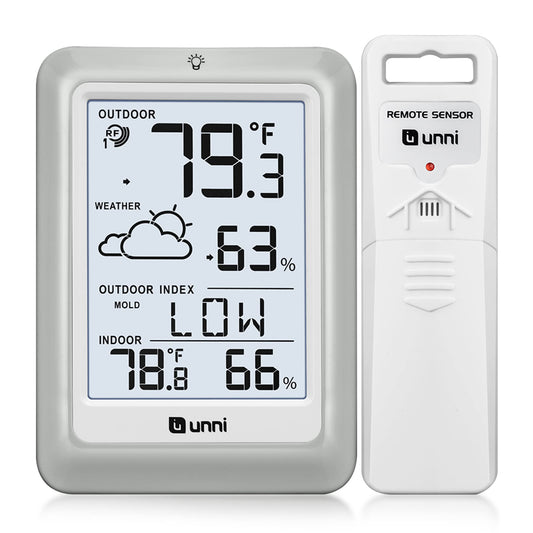 Indoor Outdoor Thermometer Hygrometer Wireless Weather Station, Temperature Humidity Monitor Battery Powered Inside Outside Thermometers with 330ft Range Remote Sensor and Backlight Display 🍁 All In One Marketplace Canada
