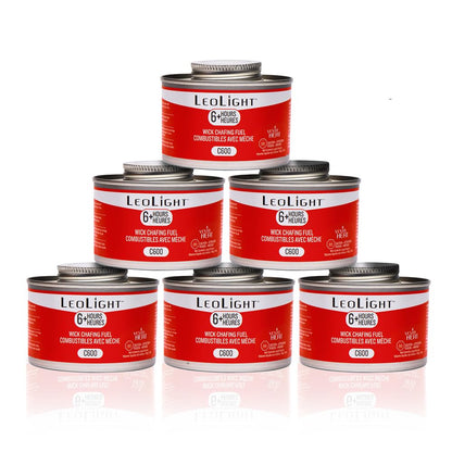 6 Pack Chafing Fuel 6 Hour Burn – Odorless, Smokeless & Spill-Proof Wick, 7.8oz Food Warmer Fuel for Chafing Dish Buffet Set & Catering Use, LeoLight 🍁 All In One Marketplace Canada