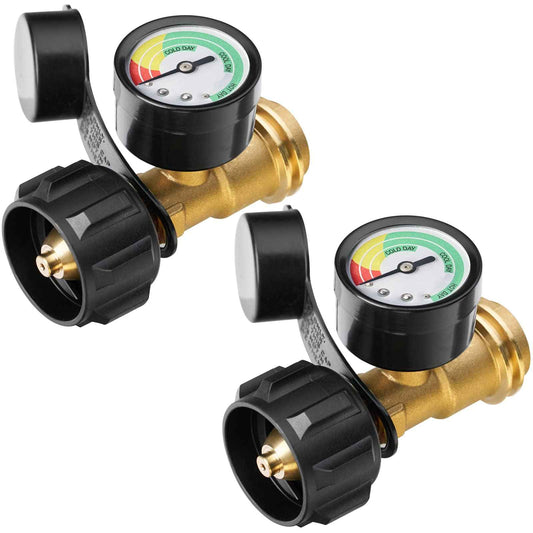 CALPOSE Propane Tank Gauge, 3 Colors Coded Universal for Cylinder, Grill, Heater, RV Camper and More, 5-40 Pound LP Tank Gas Level Indicator, QCC1 / Type 1 Connection, 2 Pack 🍁 All In One Marketplace Canada