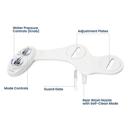 LUXE Bidet NEO 120 - Single Nozzle, Self-Cleaning, Non-Electric Bidet Attachment for Toilet Seat, Adjustable Water Pressure, Rear Wash (White) 🍁 All In One Marketplace Canada