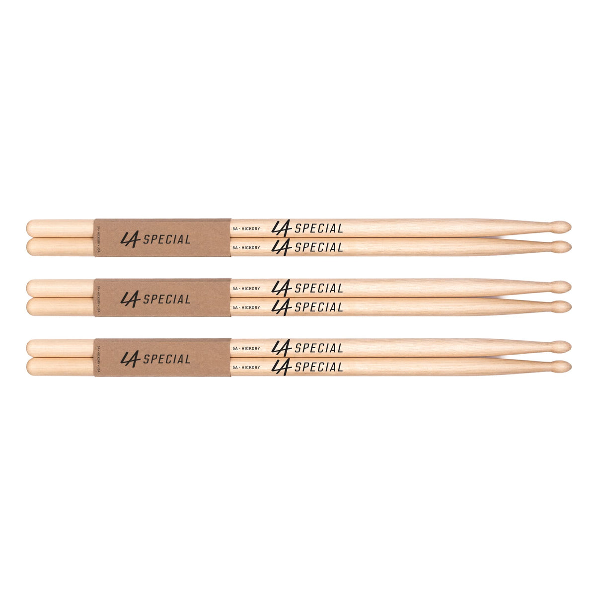 LA Specials Hickory 5A Drum Sticks, Wood Tip, 3-Pair Pack 🍁 All In One Marketplace Canada