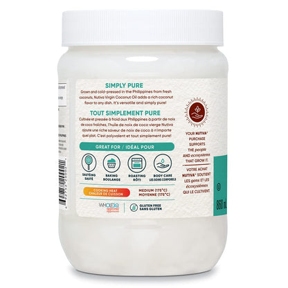 Nutiva Organic Coconut Oil Virgin, 860Ml 🍁 All In One Marketplace Canada