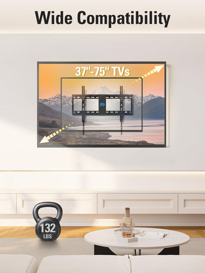 Mounting Dream TV Wall Mount for Most 37-75" TVs, Tilting TV Mount Low Profile up to VESA 600x400mm and 132 LBS Loading, Fits 16", 18", 24" Studs, Easy for TV Centering and Space Saving MD2268-LK 🍁 All In One Marketplace Canada