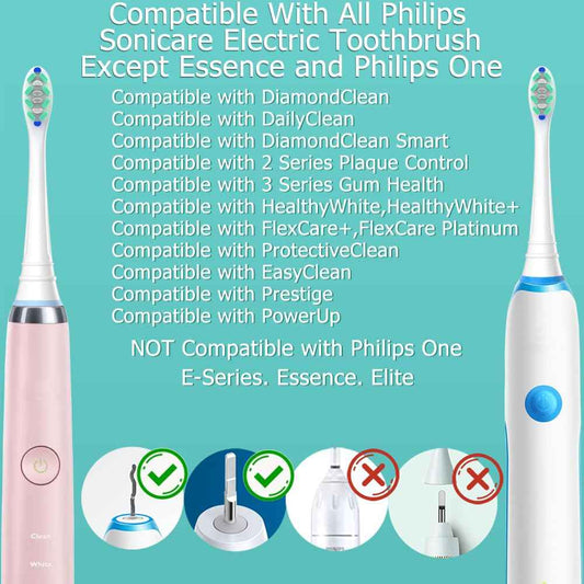 Toothbrush Head Compatible with Philips Sonicare Electric Toothbrush, Replacement Brush Heads for Phillips Sonicare 4100 5100 6100 9900 C2 W3 and More Click-on Handles (8white+8black) 🍁 All In One Marketplace Canada