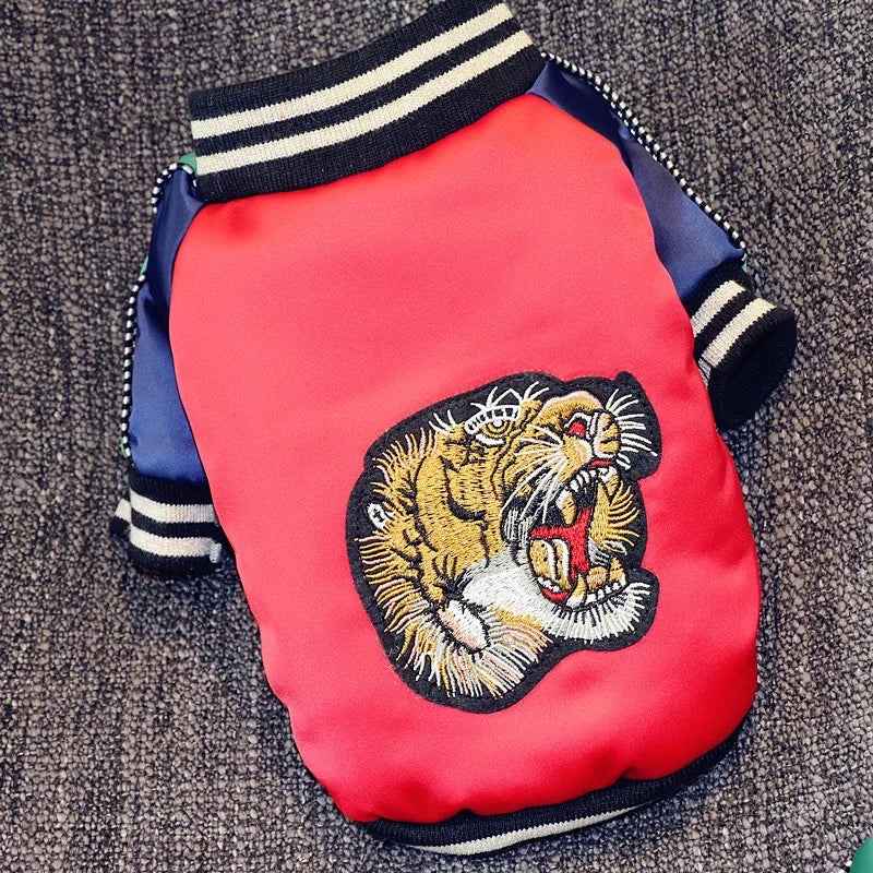 Tiger Eye Lion Dog Bomber Jacket | Streetwear Dog Jacket