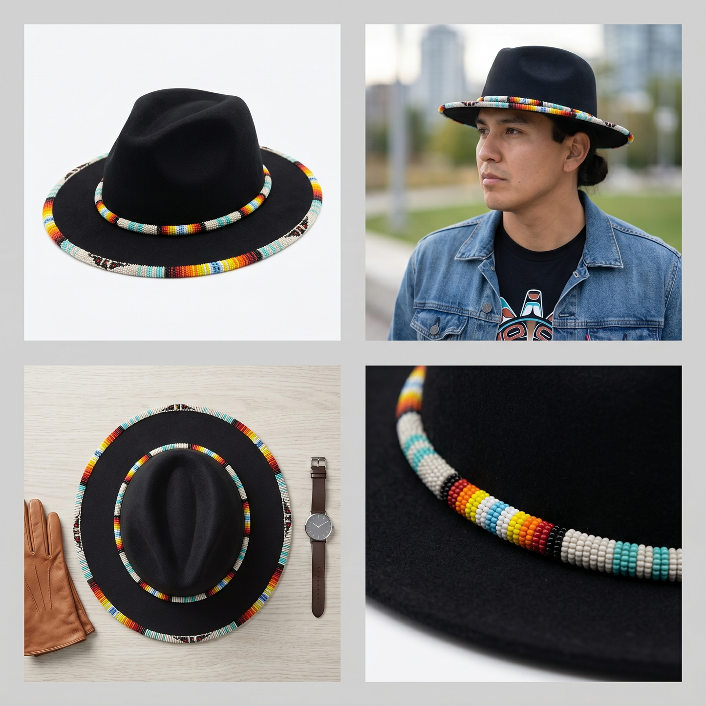 Size-62 Handmade Beaded Hat