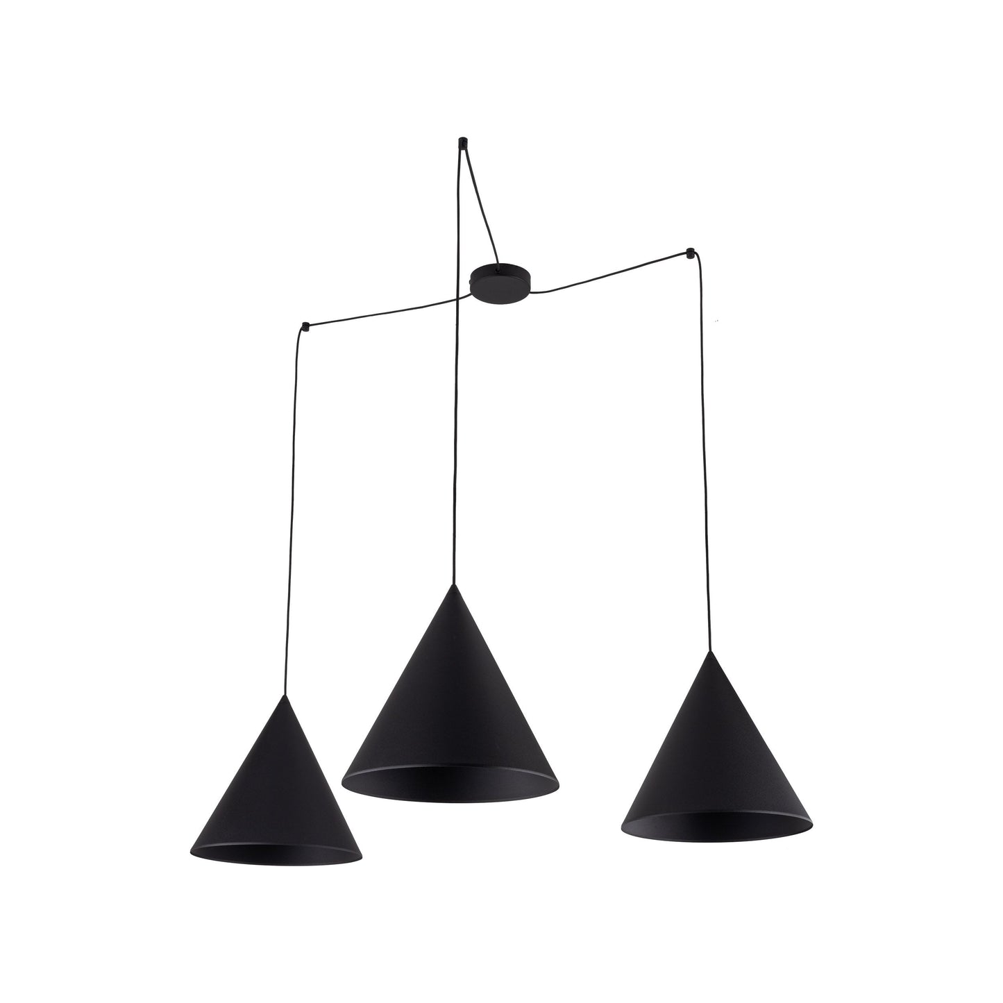CONO Black Modern Minimalist Suspension Pendant Ceiling Light Fixture for Kitchen Island, Dining Room & Living Room (3-Light) - AURABAGS SHOP