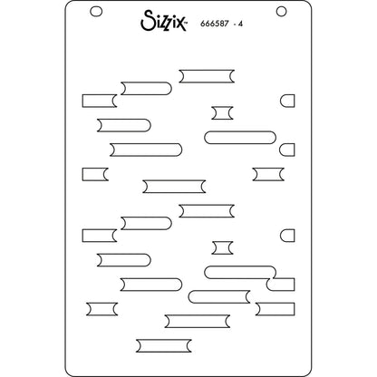 Sizzix A6 Layered Stencils 4PK Cosmopolitan, Downtown by Stacey Park