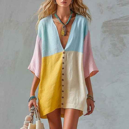 Women’s Loose-Fit Cropped Dress – Casual Relaxed Short Dress for Summer & Everyday Wear