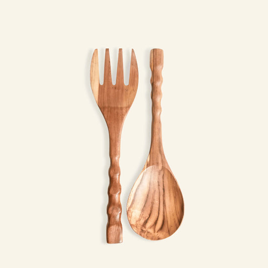 Besteckset aus Holz (Gabel und Löffel)