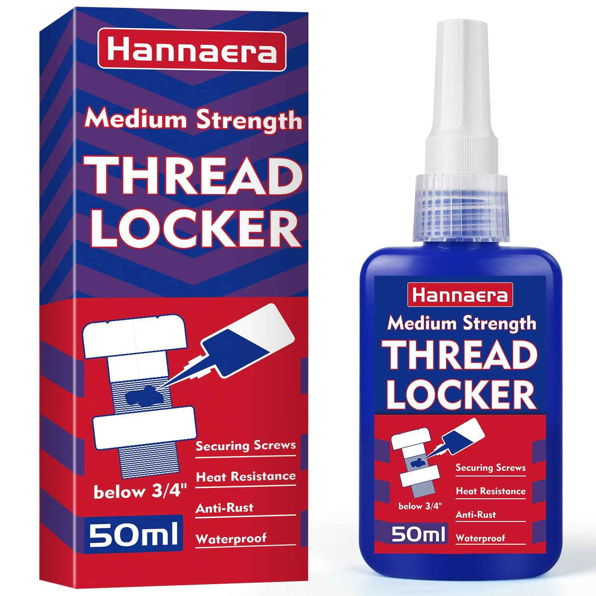 Threadlocker 1.69 Fl oz/ 50 ml Medium Strength 243, Lock & Seal Nuts, Bolts, Fasteners and Metals, Blue Thread Lock Against Losening and Leakage (medium-50ml) 🍁 All In One Marketplace Canada
