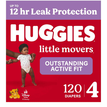 Disposable Baby Diapers Size 4 - Huggies Little Movers, 120ct, Mega Colossal Pack 🍁 All In One Marketplace Canada