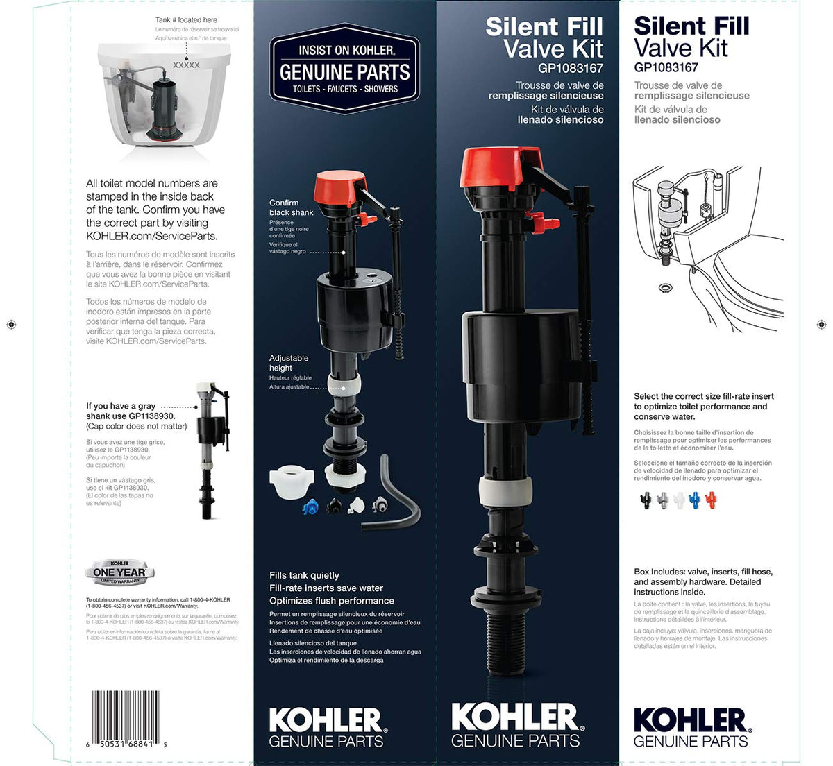 Kohler GP1083167 Fill Valve for all Class 5 🍁 All In One Marketplace Canada