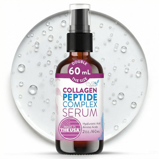 Eva Naturals Peptide Serum for Face – Collagen Boosting Anti-Aging Facial Serum for Wrinkles, Fine Lines & Microneedling – Skin Firming, Smoothing & Hydrating Peptides Booster 🍁 All In One Marketplace Canada