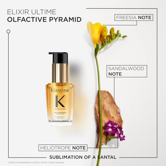 Kérastase Elixir Ultime L'Huile Original Hair Oil, Hydrating Oil Serum to Smooth Frizz and Add Shine, With Wild Camellia, Strengthens and Provides Heat Protection, All Hair Types 🍁 All In One Marketplace Canada