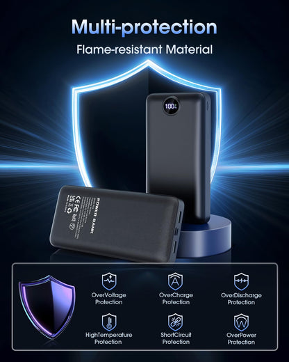 Power Bank Fast Charging 50000mAh 22.5W Portable Charger USB C Quick Charge with 3 Outputs & 2 Inputs LED Display Huge Capacity External Battery Pack for iPhone, Samsung, iPad etc 🍁 All In One Marketplace Canada