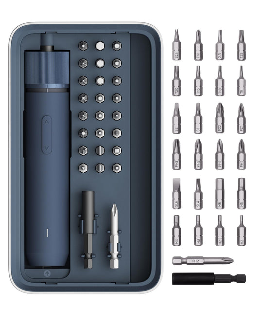 HOTO Electric Screwdriver Set, 3.6V Rechargeable Screwdriver Set with 25 S2-Steel Bits, Cordless Power Screwdriver Set with LED Light, All-in-One Design, 1500mAh 800 Times, USB-C Charging 🍁 All In One Marketplace Canada