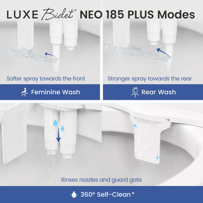 LUXE Bidet NEO 185 Plus - Patented Bidet Attachment for Toilet, Chrome 🍁 All In One Marketplace Canada