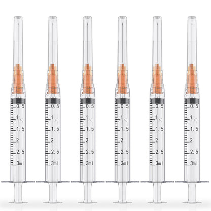 3ml Luer Lock Syringes with 25 Gauge 1 Inch Needles, Luer Lock Disposable Accessories for Lab, Pack of 25 🍁 All In One Marketplace Canada