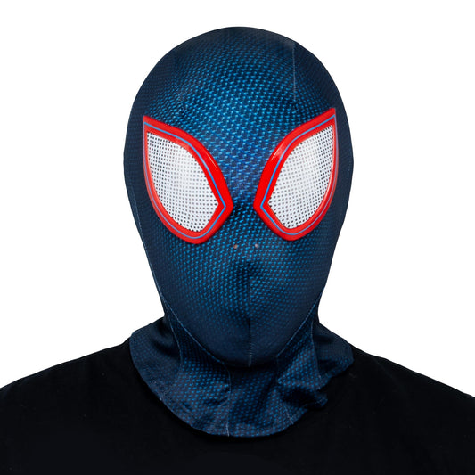 MARVEL Miles Morales Official Youth Zentai Halloween Costume Accessory - Deluxe Two-Way Stretch Spandex Mask with Molded Eyes