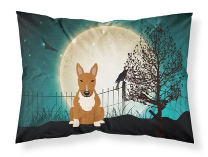 Caroline's Treasures BB2324PILLOWCASE Halloween Scary Bull Terrier Red Fabric Standard Pillowcase Lightweight Super Soft Easy Care Decorative Artwork Pillowcase, Standard